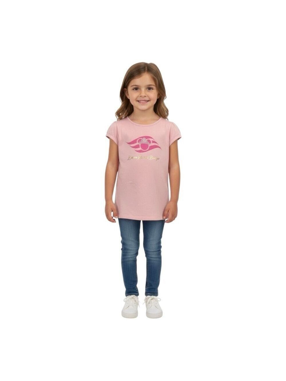 Disney Cruise Line Girl’s Bibbidi Bobbidi Boutique Pink Rhinestone Tee XS